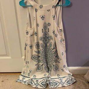 Lulus size large teal and white dress